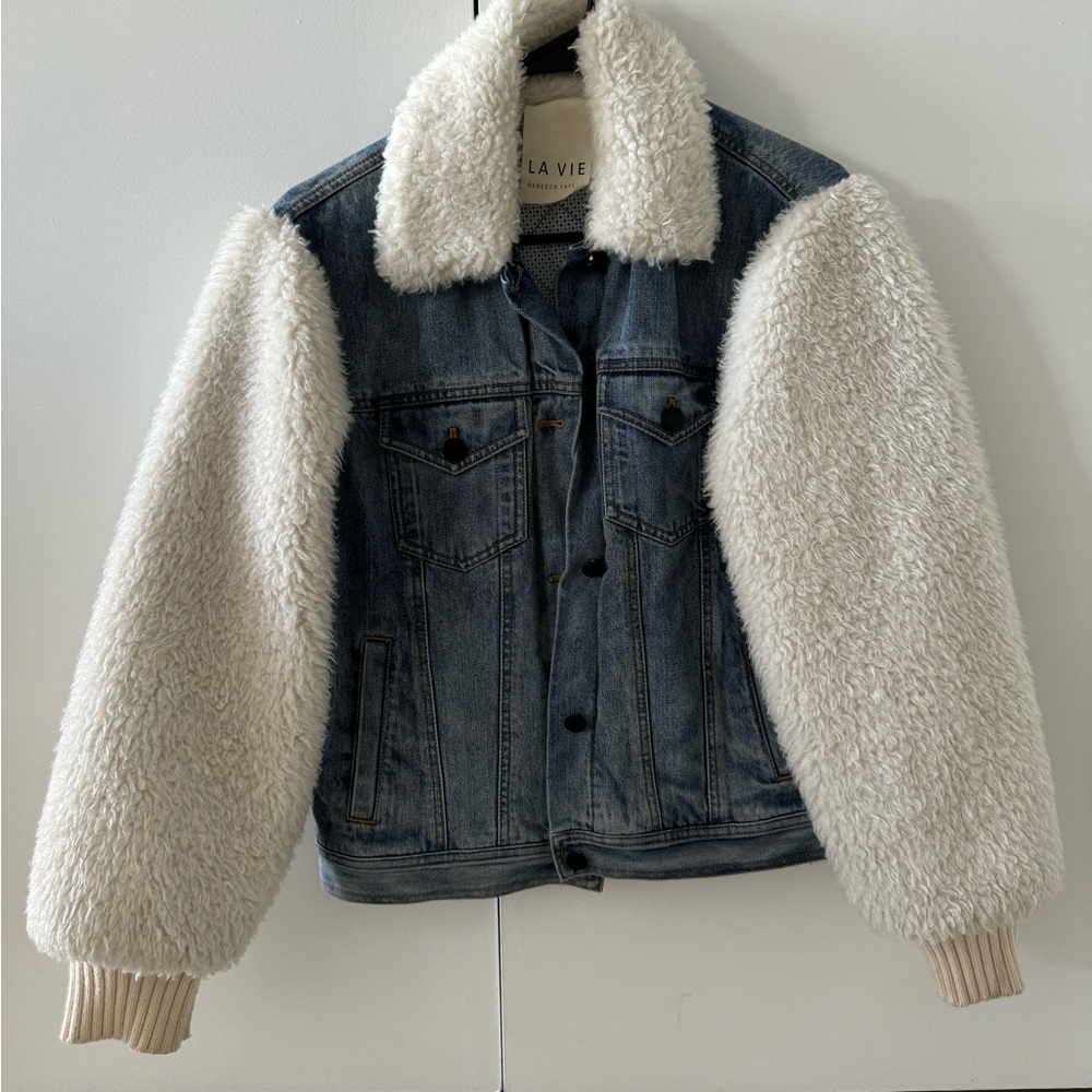La Vie by Rebecca Taylor denim and shearling jacket